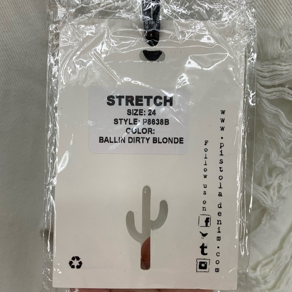 Pistola Jeans 24 Stretch White Destroyed boho - Picture 5 of 8